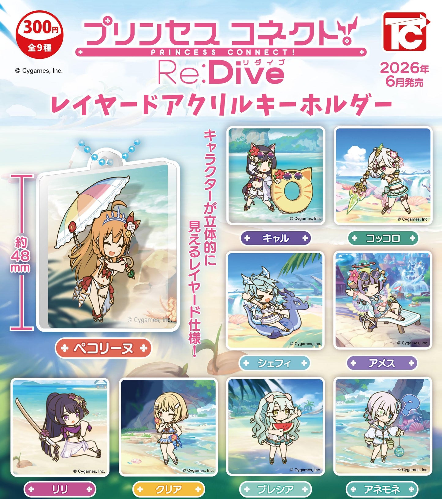 Princess Connect! Re: Dive <Capsule Toy>Princess Connect! Re:Dive Layered Acrylic Keyholder (Gacha)