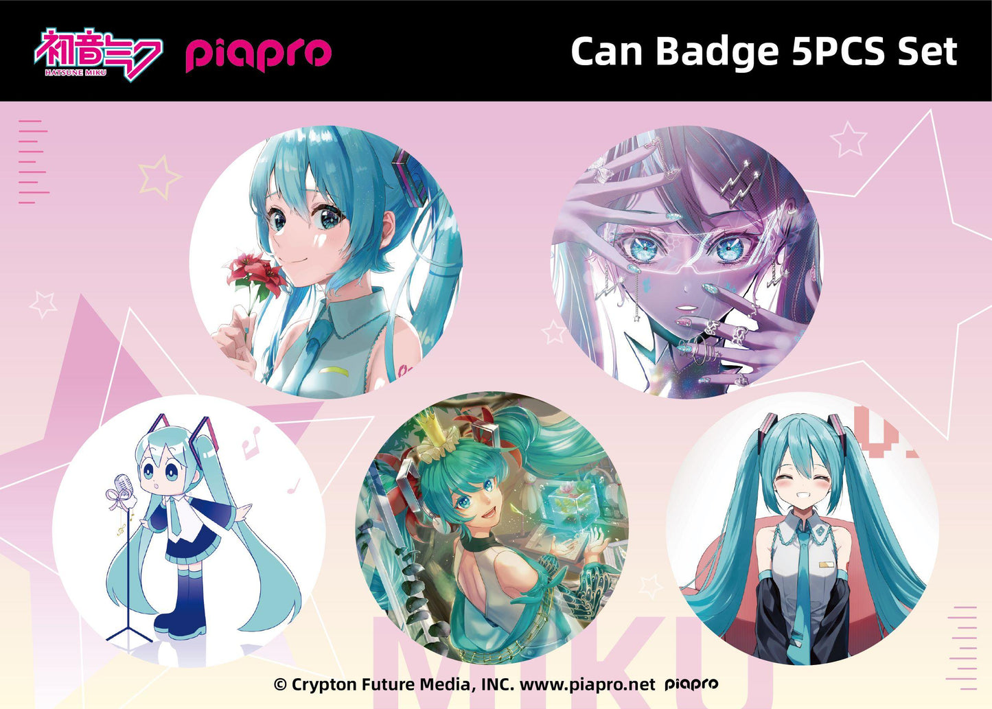Can Badge 5PCS Setpiapro - Hatsune Miku B