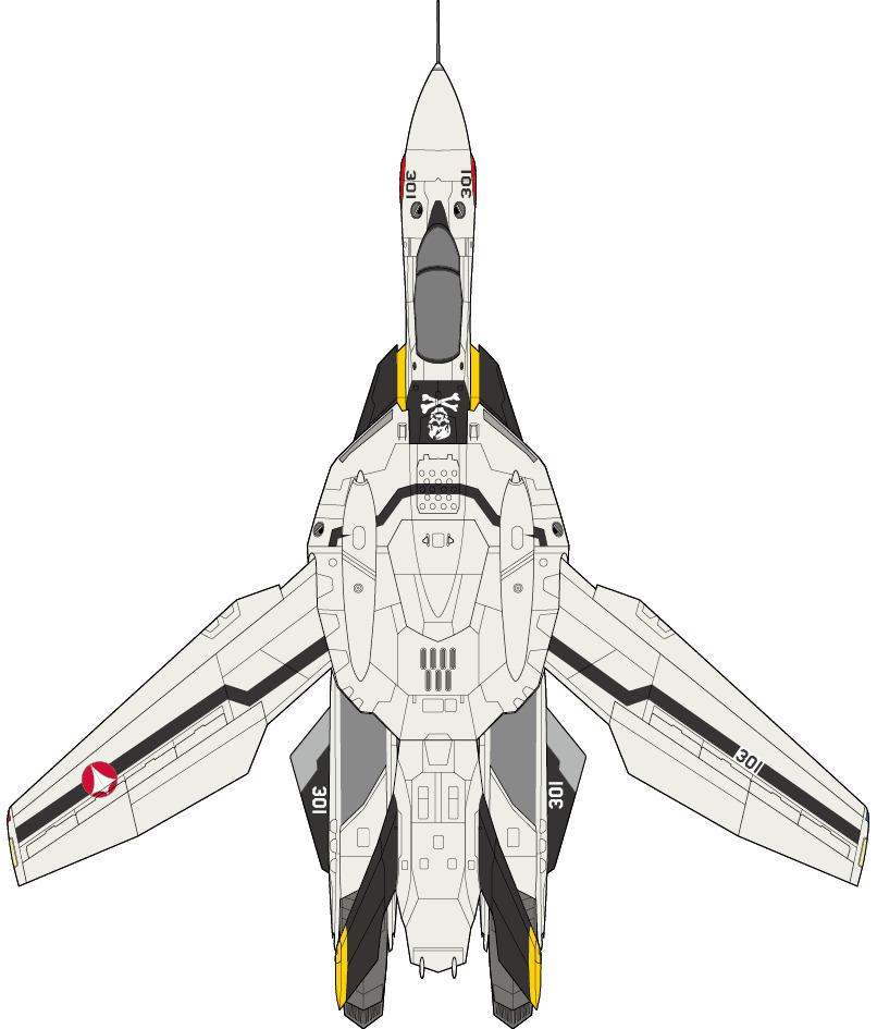 Macross Variable Fighter Pins 2 Macross ZeroVF-0S Phoenix (Roy Focker Use)