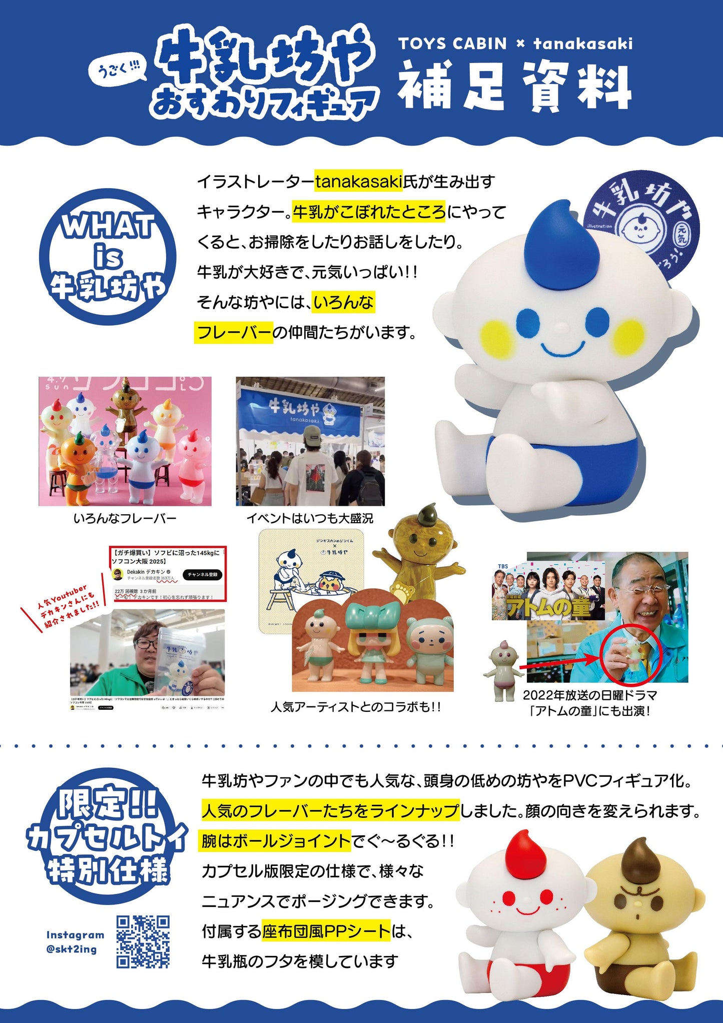 <Capsule Toy>Move!! Milk Boy Sit Figure(Gacha)