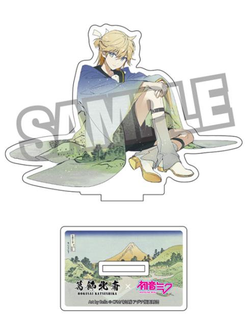 Hokusai Katsushika x Hatsune Miku by Rella Die-cut Acrylic Stand Kagamine Len Reflection in Lake at Misaka in Kai Province