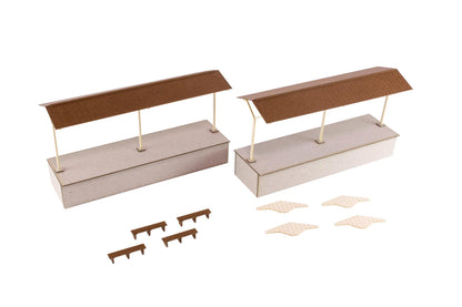 1/80 Scale Paper kit Town Corner Accessory Series Local type island platform Extension set B(Shed)