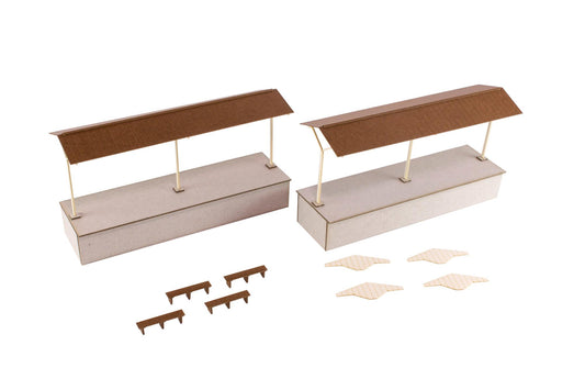 1/80 Scale Paper kit Town Corner Accessory Series Local type island platform Extension set B(Shed)