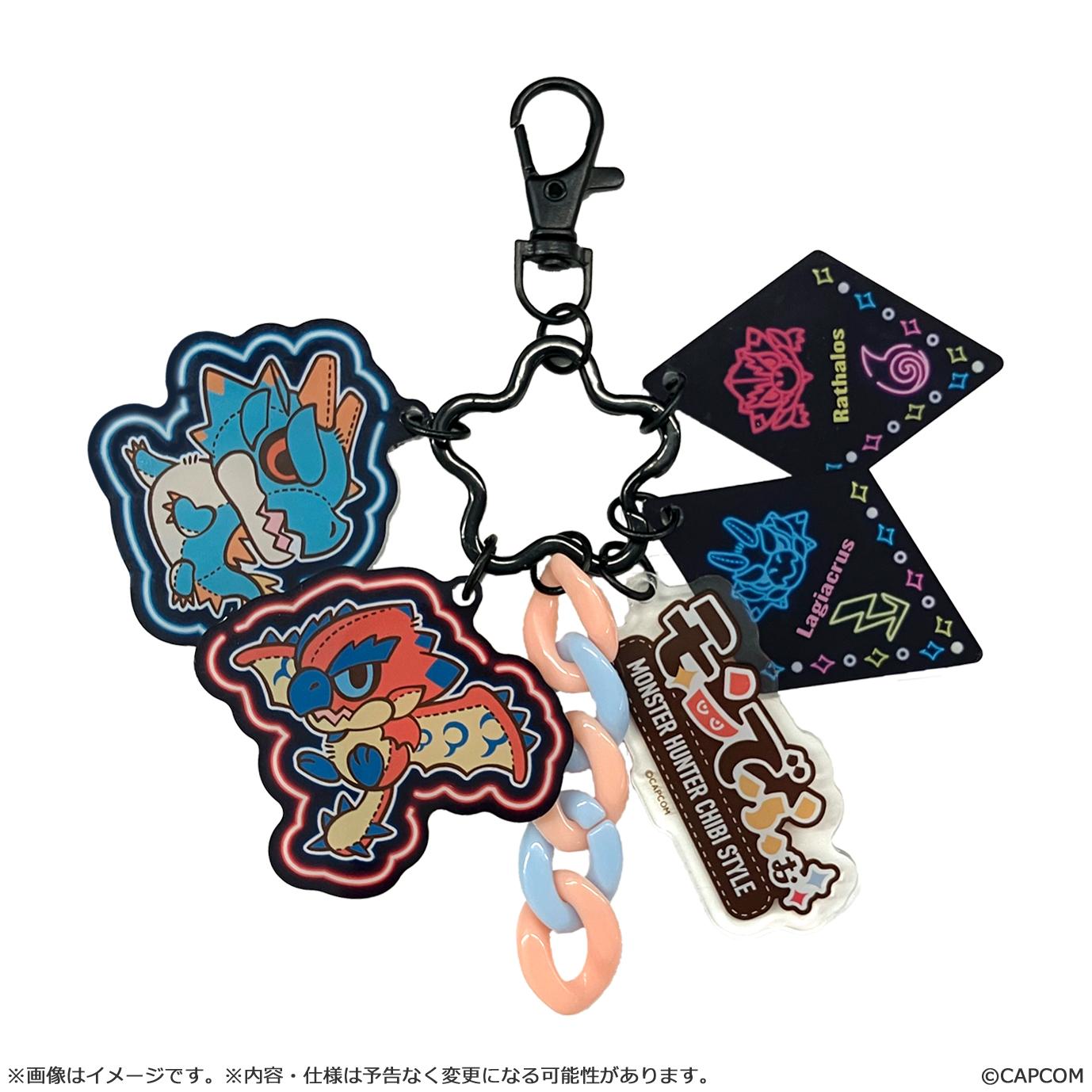 MONSTER HUNTER CHIBI STYLE Multi Charm Acrylic Keychain: Rathalos & Lagiacrus