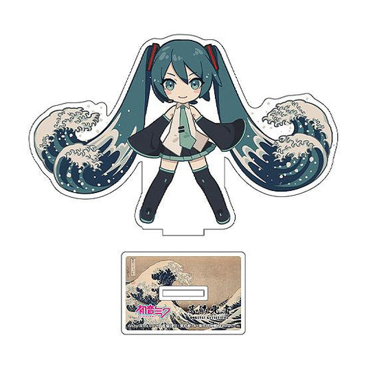 Hokusai Katsushika x Hatsune Miku by iXima Die-Cut Acrylic Stand The Great Wave off Kanagawa (Mini Character Ver.) (Rerun)