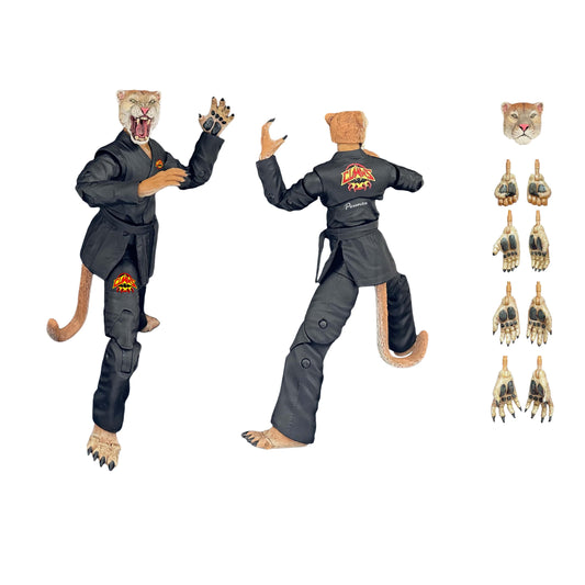 ZOO JITSU FIGHTERS POUNCE THE PUMA ACTION FIGURE - BLACK GI (CONVENTION EXCLUSIVE)
