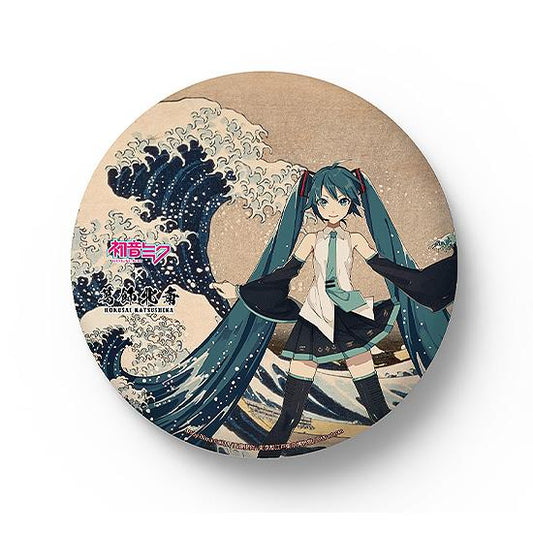 Hokusai Katsushika x Hatsune Miku by iXima Big Can Badge The Great Wave off Kanagawa (Rerun)