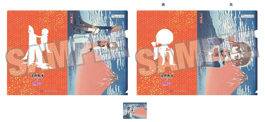 Hokusai Katsushika x Hatsune Miku by Rella A4 Clear File Set 2 Clear Files + 1 Card MEIKO Fine Wind, Clear Morning