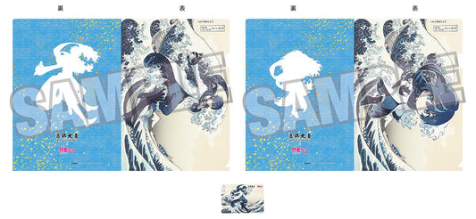 Hokusai Katsushika x Hatsune Miku by Rella A4 Clear File Set 2 Clear Files + 1 Card KAITO The Great Wave off Kanagawa