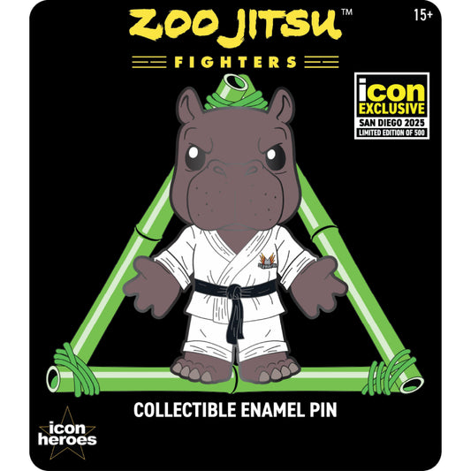 ZOO JITSU FIGHTERS HUMPHREY THE HIPPO ENAMEL PIN BY LORD MESA (CONVENTION EXCLUSIVE)