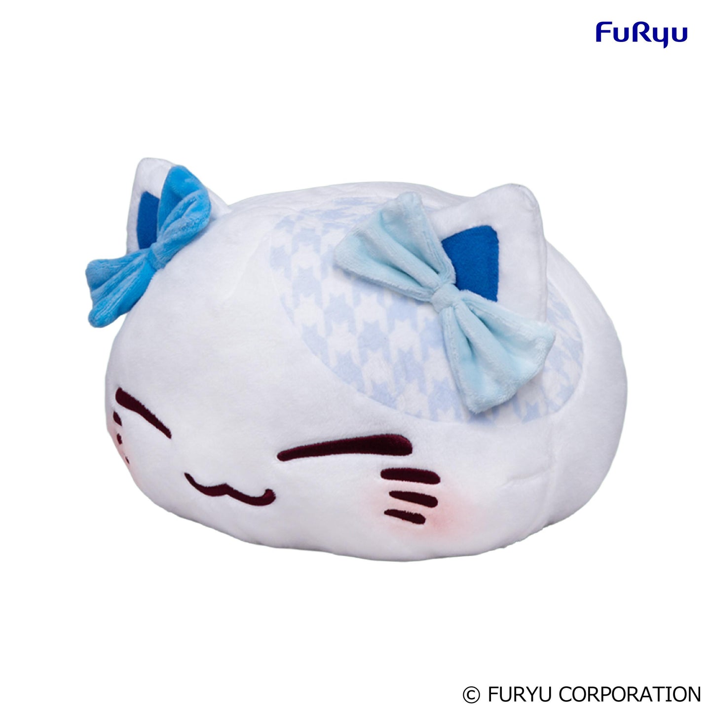 Nemuneko Cat Ribbon Big Plush Toy -Blue ver.-