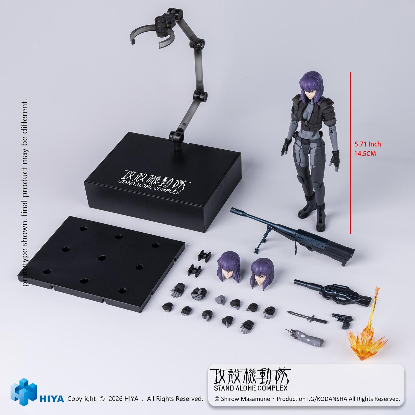 HIYA Exquisite Super Series 1/12 Scale 6 Inch GHOST IN THE SHELL Stand Alone Complex Kusanagi Motoko Battle Suit Version Action Figure
