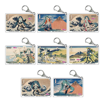 KATSUSHIKA HOKUSAI x HATUNE MIKU Katsushika Hokusai x Hatsune Miku Clear Acrylic Keychain (Box)