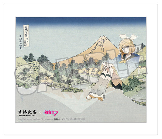 Hokusai Katsushika x Hatsune Miku by Rella Canvas Art Kagamine Rin Reflection in Lake at Misaka in Kai Province