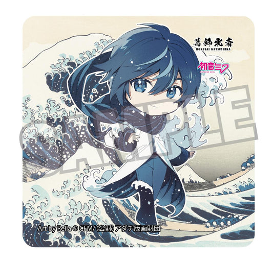 Hokusai Katsushika x Hatsune Miku Rella Sticker KAITO Mini Character The Great Wave off Kanagawa