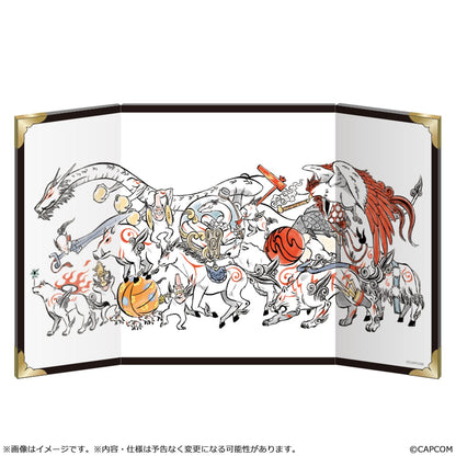 【Okami 20th Anniversary Reprint Art Project】Mini folding screen Fudegami Daikoushin -From Okami 10th Anniversary-