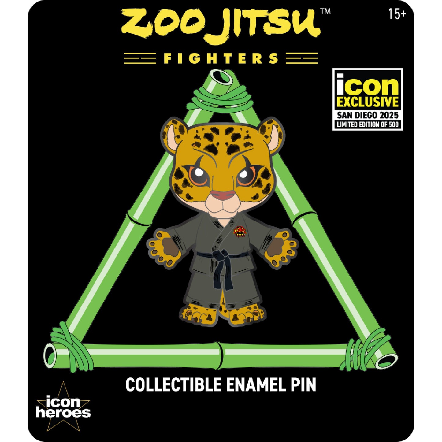 ZOO JITSU FIGHTERS CHICO JAIRO THE JAGUAR ENAMEL PIN BY LORD MESA (CONVENTION EXCLUSIVE)