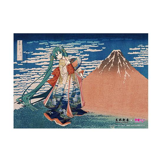 KATSUSHIKA HOKUSAI x HATUNE MIKU Serial Numbered A3 Acrylic Panel Thirty-six Views of Mount Fuji Fine Wind, Clear Morning