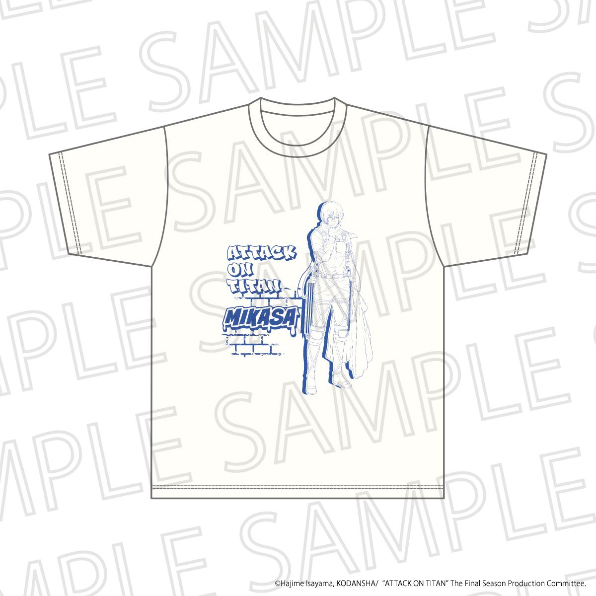TV Anime "Attack on Titan" The Final SeasonBIG Silhouette T-shirt - Mikasa Ackerman - Size XL