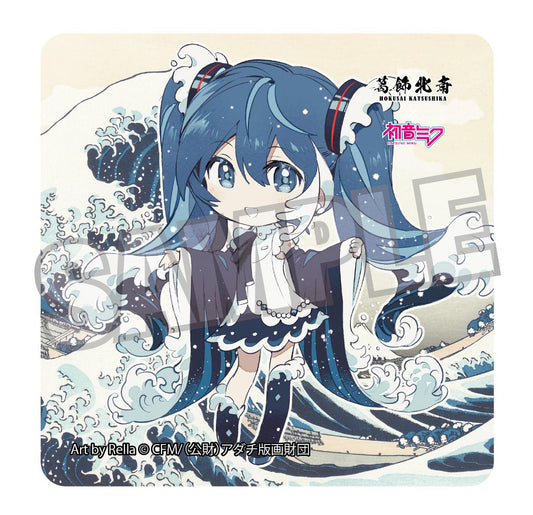 Hokusai Katsushika x Hatsune Miku Rella Sticker Hatsune Miku Mini Character The Great Wave off Kanagawa