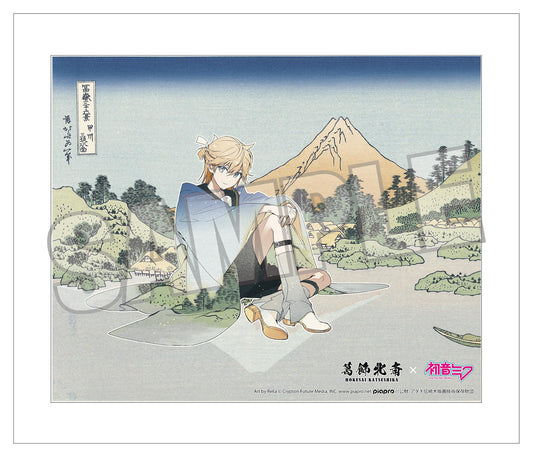 Hokusai Katsushika x Hatsune Miku by Rella Canvas Art Kagamine Len Reflection in Lake at Misaka in Kai Province