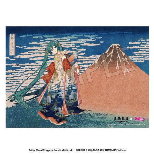 Hokusai Katsushika x Hatsune Miku Serial Numbered A3 Acrylic Panel Thirty-six Views of Mount Fuji Fine Wind, Clear Morning (Made-to-Order) (Rerun)