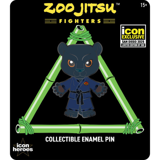 ZOO JITSU FIGHTERS PAULO THE PANTHER ENAMEL PIN BY LORD MESA (CONVENTION EXCLUSIVE)