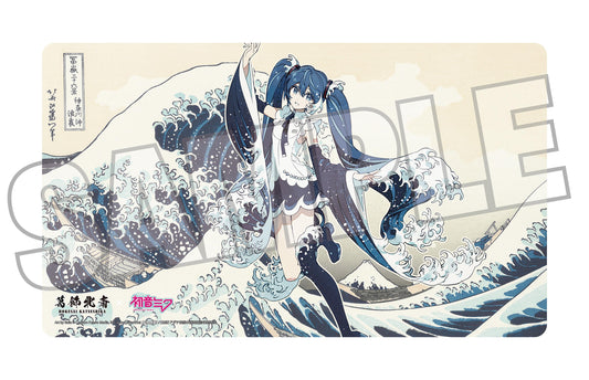 Hokusai Katsushika x Hatsune Miku by Rella Desk Mat Hatsune Miku The Great Wave off Kanagawa