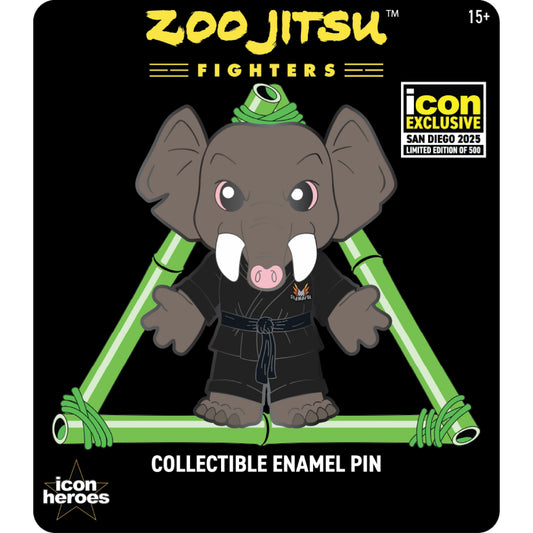ZOO JITSU FIGHTERS EKKO THE ELEPHANT ENAMEL PIN BY LORD MESA (CONVENTION EXCLUSIVE)