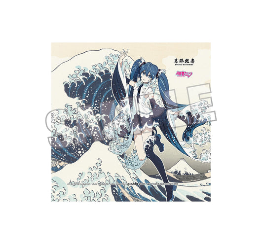 Hokusai Katsushika x Hatsune Miku by Rella Hand Towel Hatsune Miku The Great Wave off Kanagawa