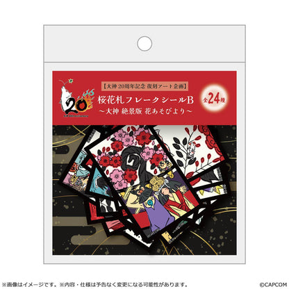 【Okami 20th Anniversary Reprint Art Project】sakurahanafuda stickers B -From Okami HD Hanaasobi-