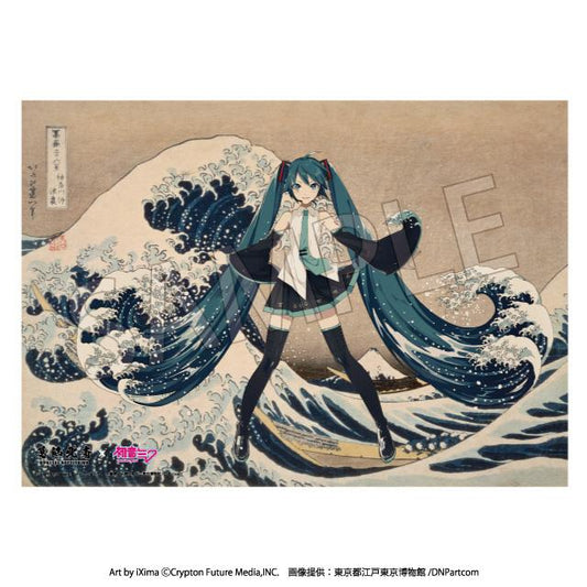 Hokusai Katsushika x Hatsune Miku Serial Number Included A3 Acrylic Panel Thirty-six Views of Mount Fuji The Great Wave off Kanagawa (Made-to-Order) (Rerun)