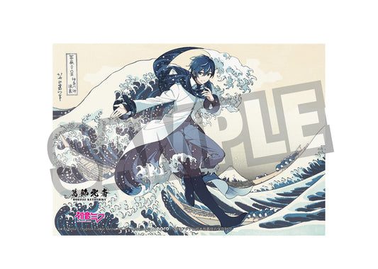 Hokusai Katsushika x Hatsune Miku by Rella Fabric Poster KAITO The Great Wave off Kanagawa