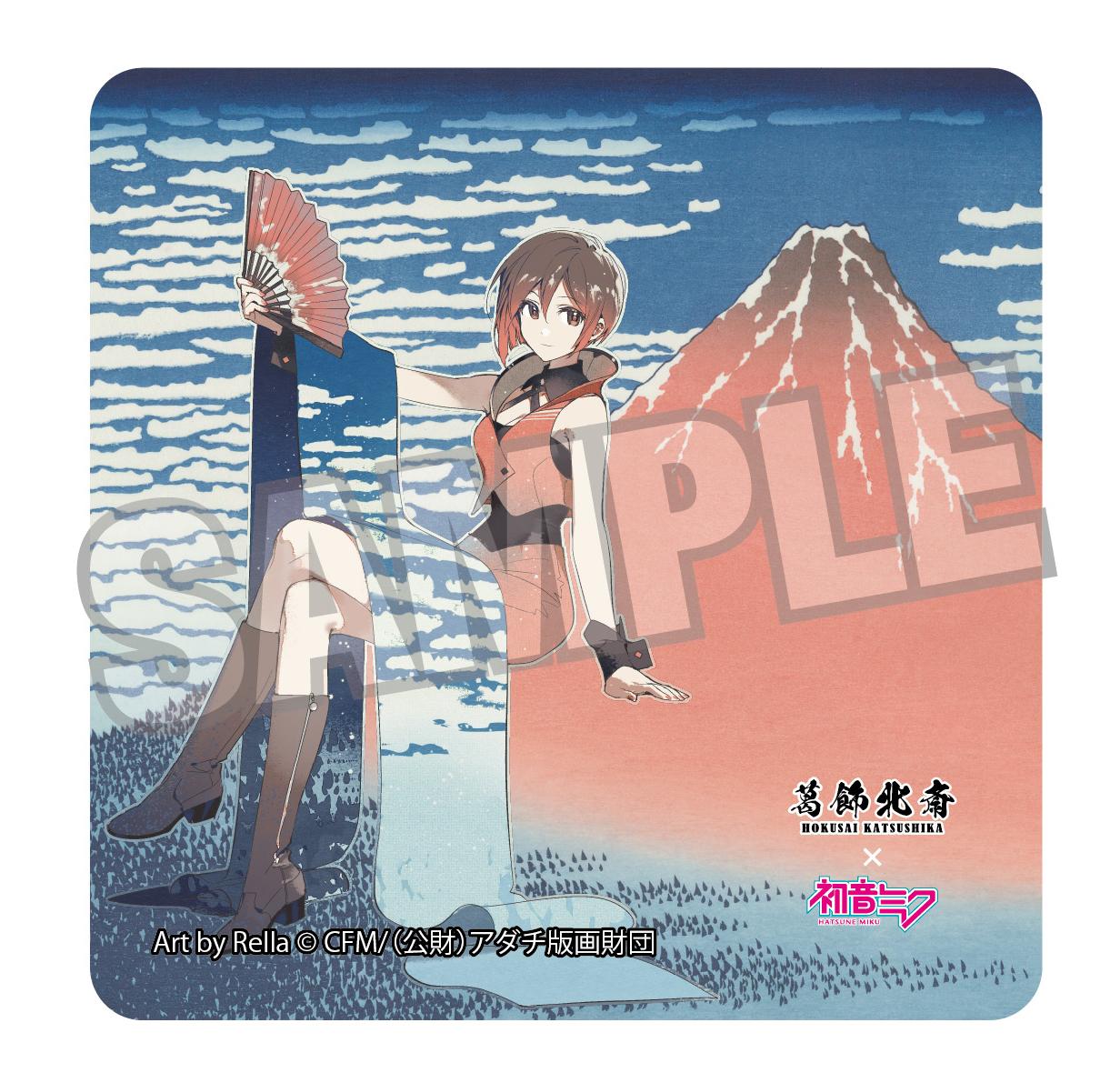 Hokusai Katsushika x Hatsune Miku Rella Sticker MEIKO Fine Wind, Clear Morning