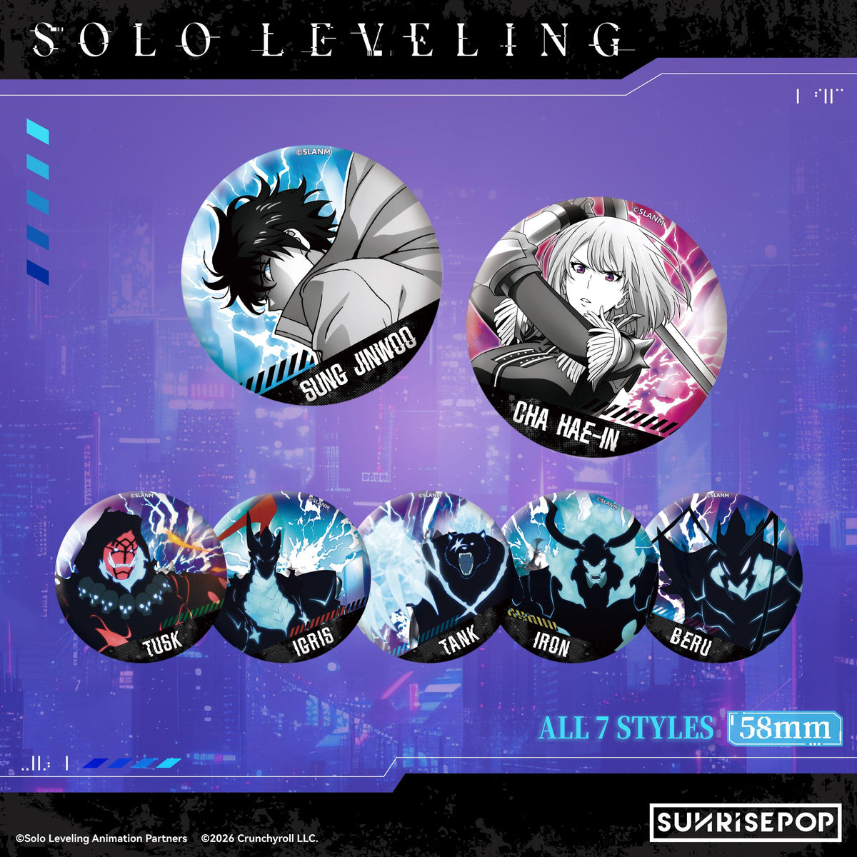 (Blind Box) Solo Leveling - Badge Set - 7 Styles (1 Style/Pcs)