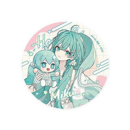 Character Vocal Series 01: Hatsune Miku Hatsune Miku Miku Hug Series Pinback Button: Flower Ver.