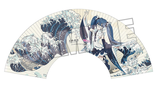 Hokusai Katsushika x Hatsune Miku by Rella Folding Fan Hatsune Miku The Great Wave off Kanagawa
