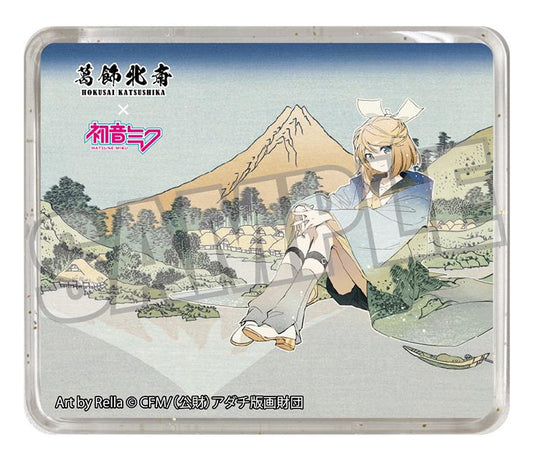 Hokusai Katsushika x Hatsune Miku by Rella 3D Magnet Kagamine Rin Reflection in Lake at Misaka in Kai Province