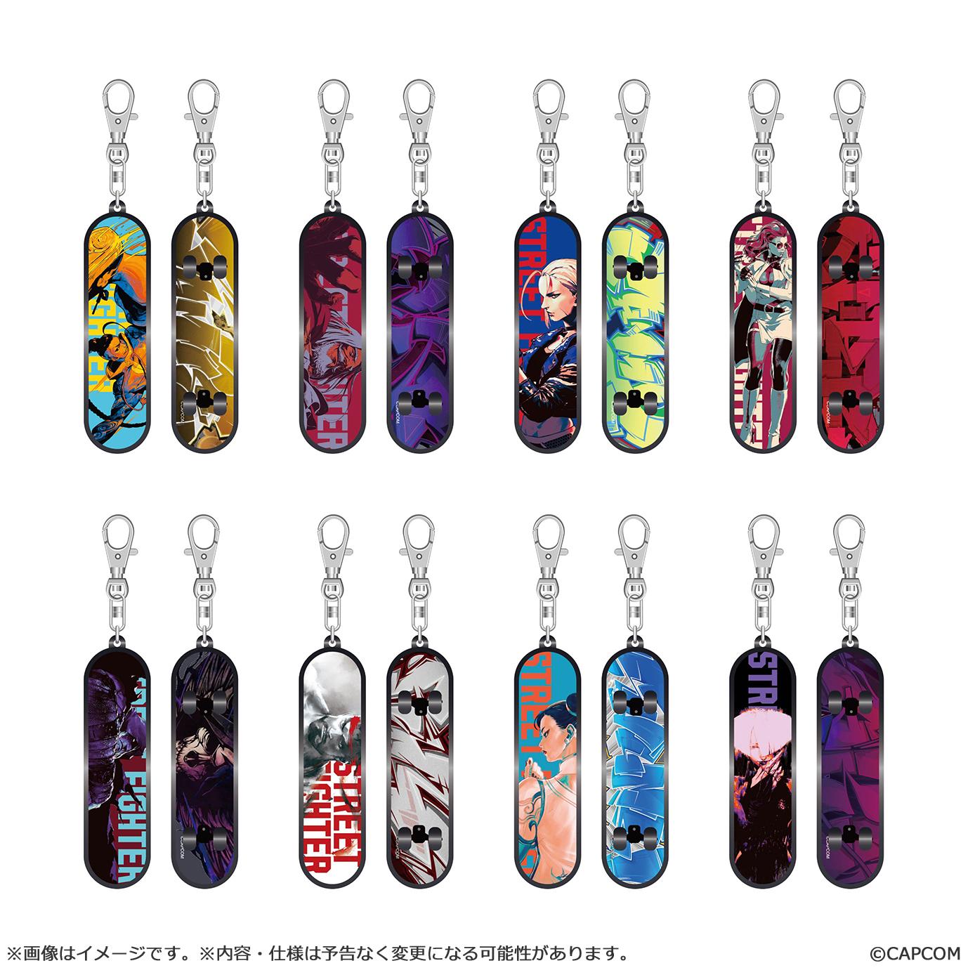 "Street Fighter 6" Finger Skateboard Key Chain Collection Vol. 2