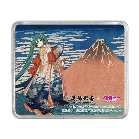 KATSUSHIKA HOKUSAI x HATUNE MIKU 3D Magnet: Thirty-six Views of Mount Fuji Fine Wind, Clear Morning