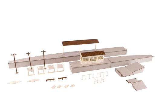 1/80 Scale Paper kit Town Corner Accessory Series Local type island platform Basic set