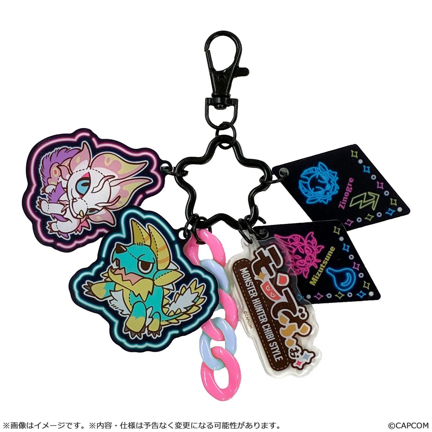 MONSTER HUNTER CHIBI STYLE Multi Charm Acrylic Keychain: Zinogre & Mizutsune