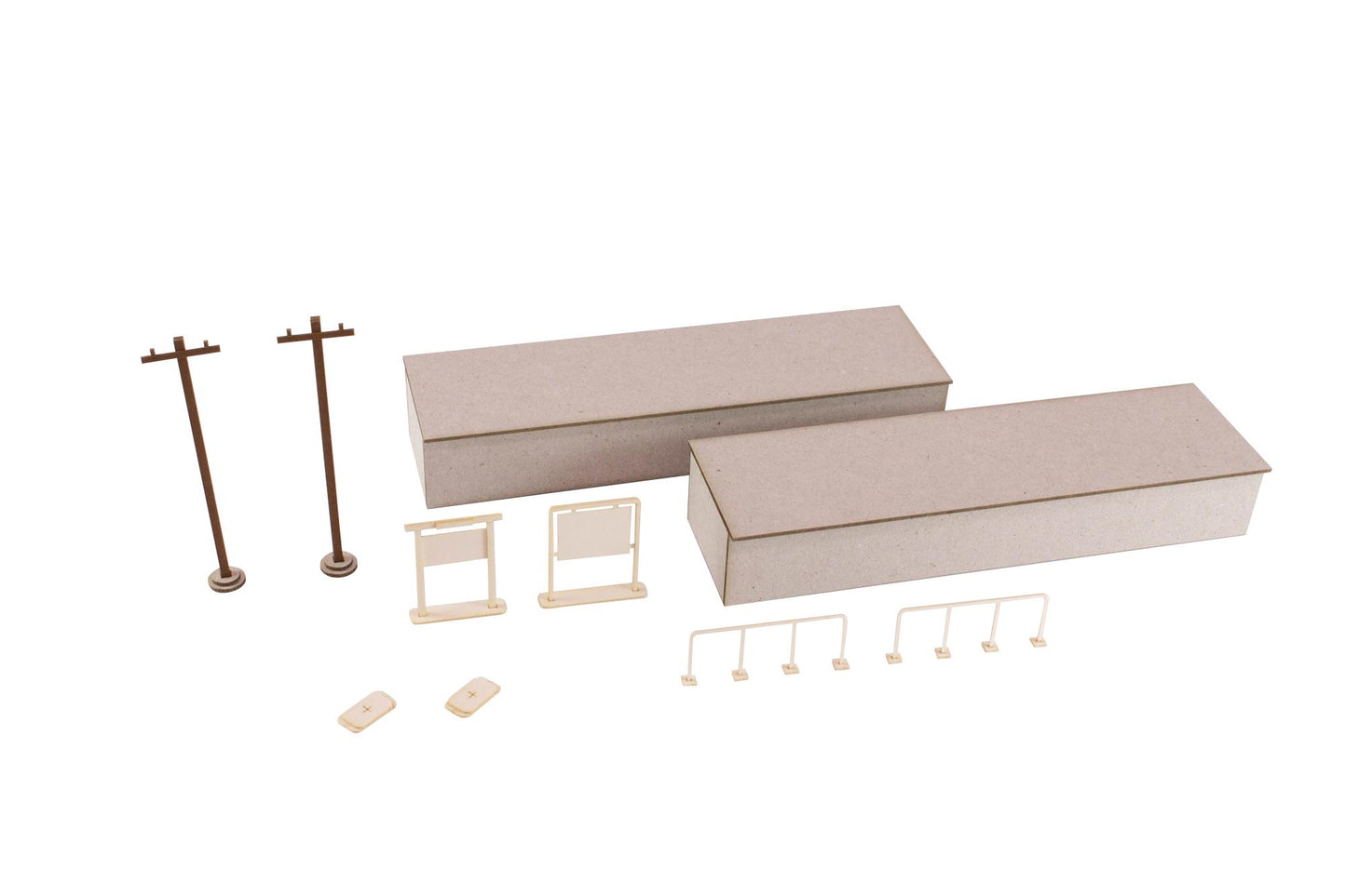 1/80 Scale Paper kit Town Corner Accessory Series Local type island platform Extension set A(Telephone pole・Station name plate)