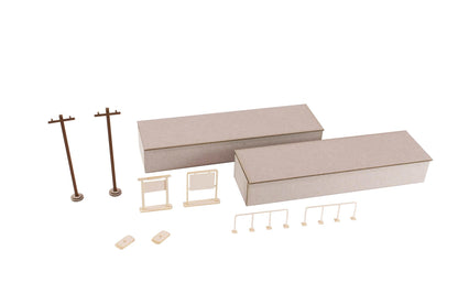 1/80 Scale Paper kit Town Corner Accessory Series Local type island platform Extension set A(Telephone pole・Station name plate)