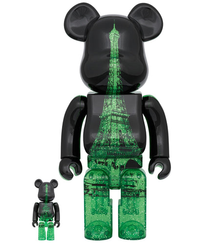 BE@RBRICK EIFFEL TOWER 100% & 400% GREEN DRESS Ver.