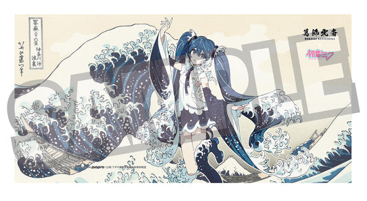 Hokusai Katsushika x Hatsune Miku Rella Bath Towel Hatsune Miku The Great Wave off Kanagawa