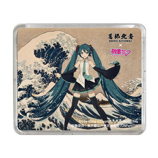 KATSUSHIKA HOKUSAI x HATUNE MIKU 3D Magnet: Thirty-six Views of Mount Fuji The Great Wave off Kanagawa