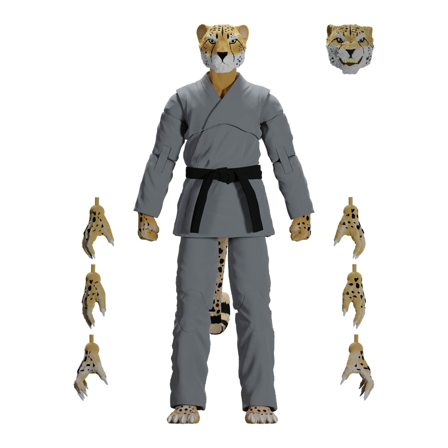 ZOO JITSU FIGHTERS CHICO THE CHEETAH ACTION FIGURE - GRAY GI