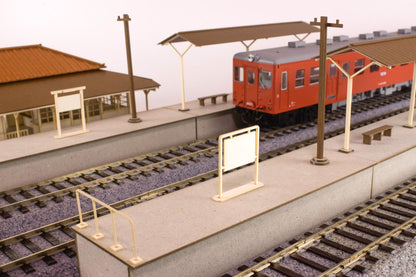 1/80 Scale Paper kit Town Corner Accessory Series Local type island platform Extension set A(Telephone pole・Station name plate)