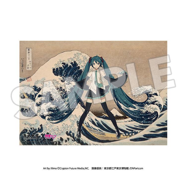 KATSUSHIKA HOKUSAI x HATUNE MIKU Serial Numbered A3 Acrylic Panel Thirty-six Views of Mount Fuji The Great Wave off Kanagawa